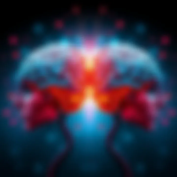 Illustration showing two distinct brain hemispheres with separate reactions and activities, symbolizing split-brain patients.