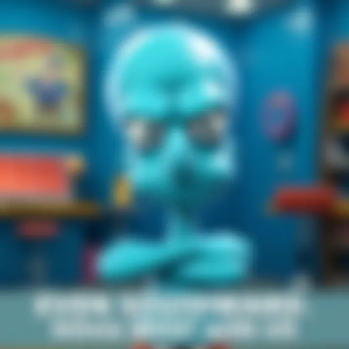 Squidward frowning with arms crossed, showing his frustration in a humorous scene