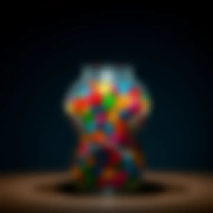 A star-shaped glass jar filled with colorful items, symbolizing the significance of shapes in daily life.