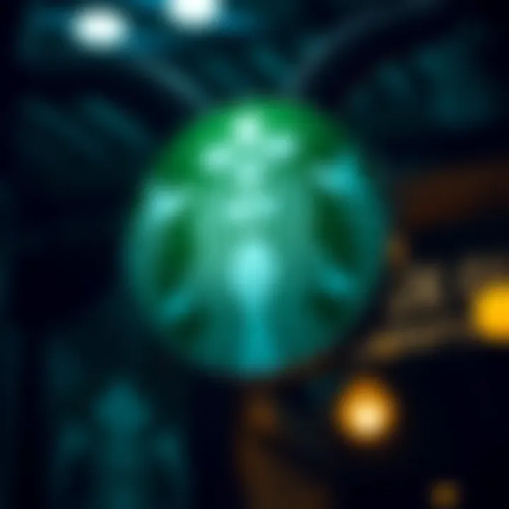 An inverted Starbucks logo resembling a face with horns, evoking a comparison to Baphomet's head