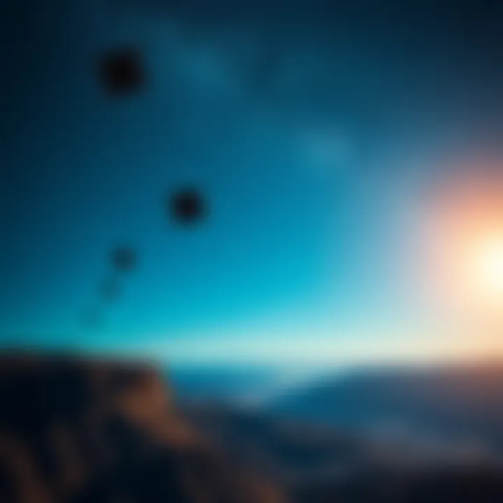 A view of several Starlink satellites visible in the night sky, representing high-speed internet access in remote areas.