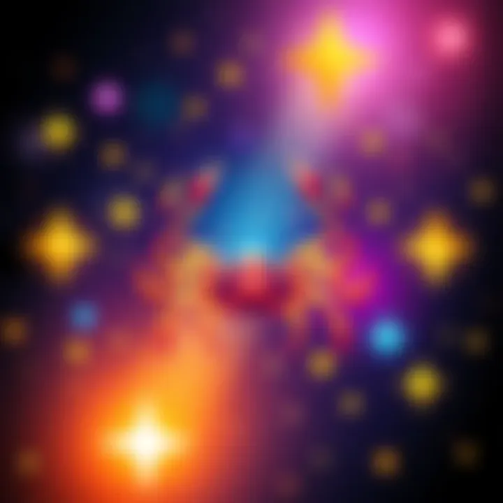 A vibrant illustration showing a Scorpio symbol surrounded by stars and cosmic elements, representing the Zaya app update for Scorpios.