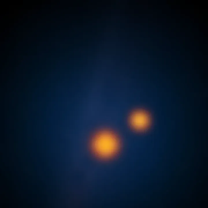 A starry night sky with constellations, highlighting the Nakshatras Mūlā and Ardra with glowing symbols, representing spiritual significance.