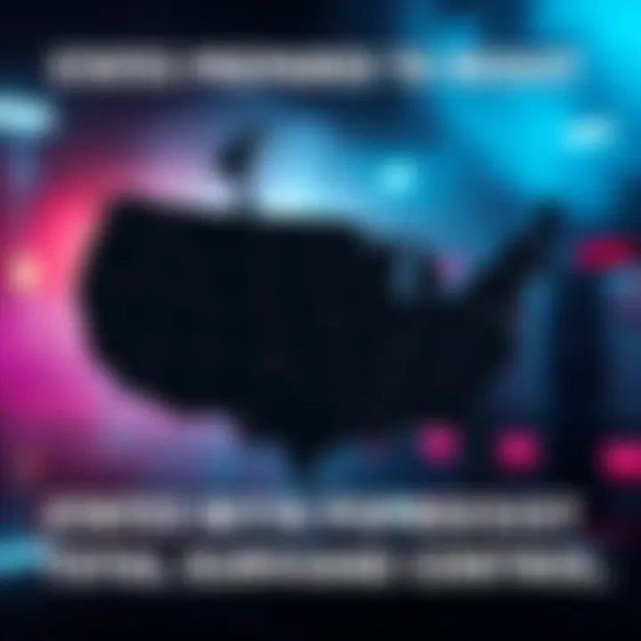 Map of the United States highlighting states that oppose total surveillance