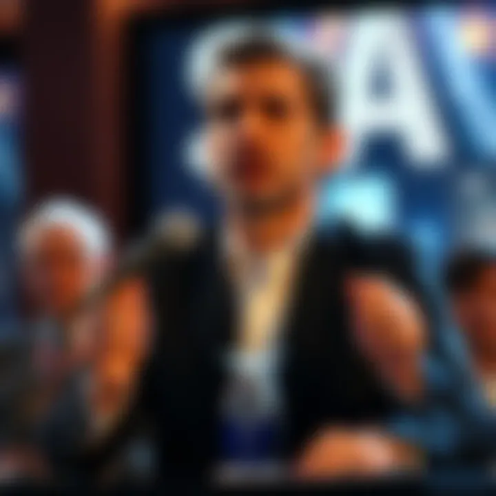 Stefan Milo speaking at a microphone, addressing claims made by Graham Hancock, with a serious expression, in a conference setting.