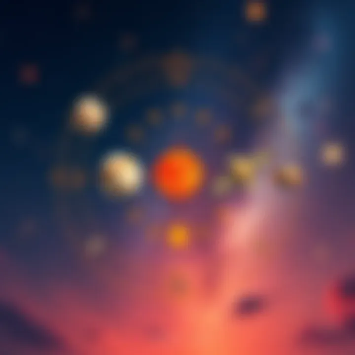 An illustration showing the influence of Jupiter, Mercury, Sun, and Saturn on relationships in Taurus' 7th house.