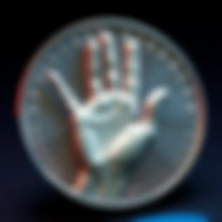 A close-up of the 2026 commemorative dollar coin featuring Steve Jobs making a hand gesture associated with Masonic symbols.