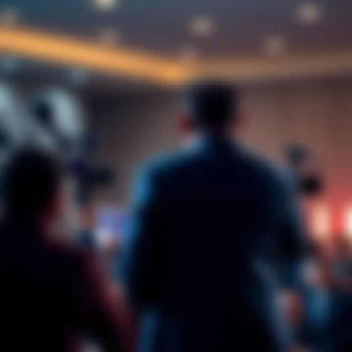 Whistleblower Steven Digna Jr. stands at a podium speaking passionately to an audience about his experiences, with media cameras capturing the moment.