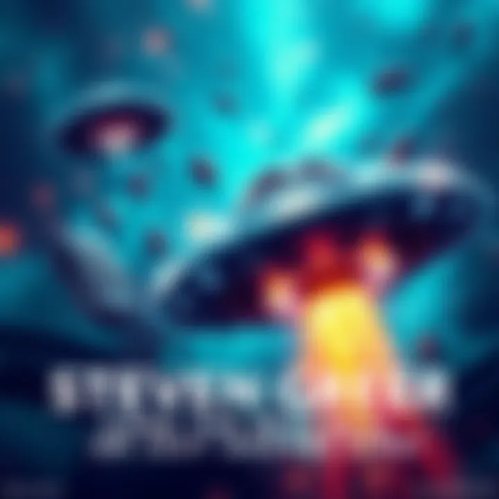 An illustration representing mystery and technology with UFO elements