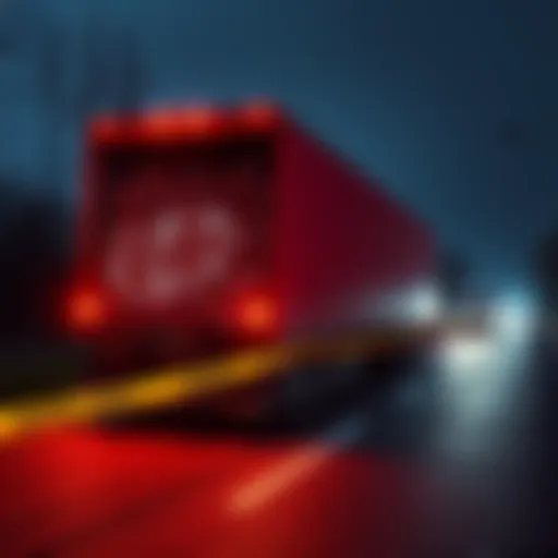 A truck filled with KitKats parked on the side of the road with caution tape around it after the theft