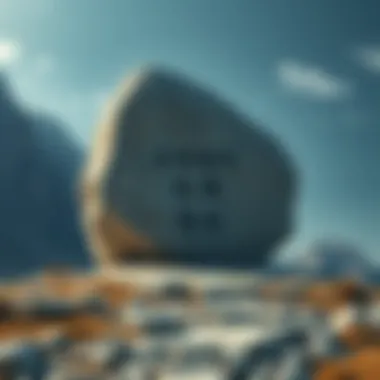 Natural stone formation in Zhangbu, China with a phrase carved into it about the Communist Party.