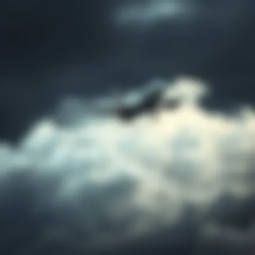 A plane struggles to fly through dark storm clouds over Illinois, highlighting the dangers of air travel in severe weather conditions.