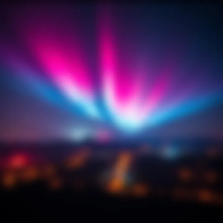 Bright, colorful lights in the night sky above central Germany, captivating the attention of onlookers below.