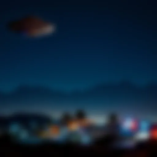 Strange UFO Over Palm Springs A peculiar object in the night sky above Palm Springs during a sighting event