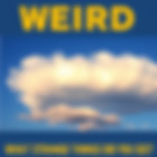 A peculiar cloud formation resembling an unusual shape in a blue sky, inviting curiosity and wonder.