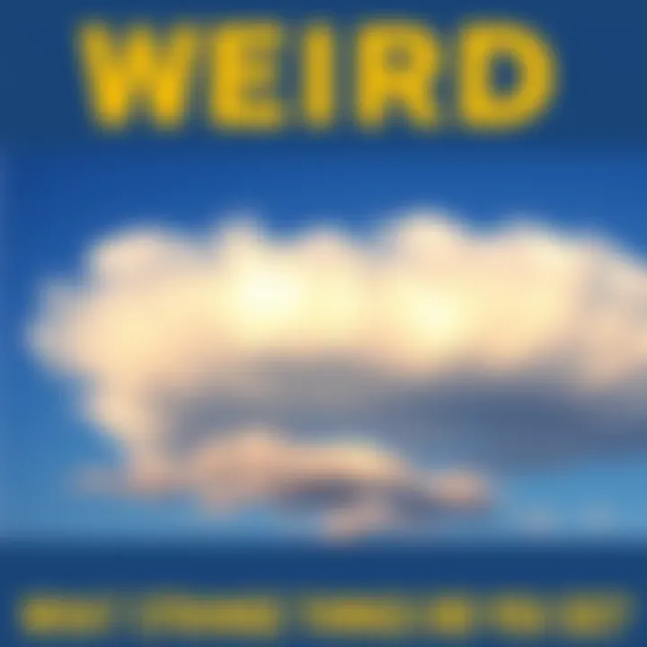 A peculiar cloud formation resembling an unusual shape in a blue sky, inviting curiosity and wonder.