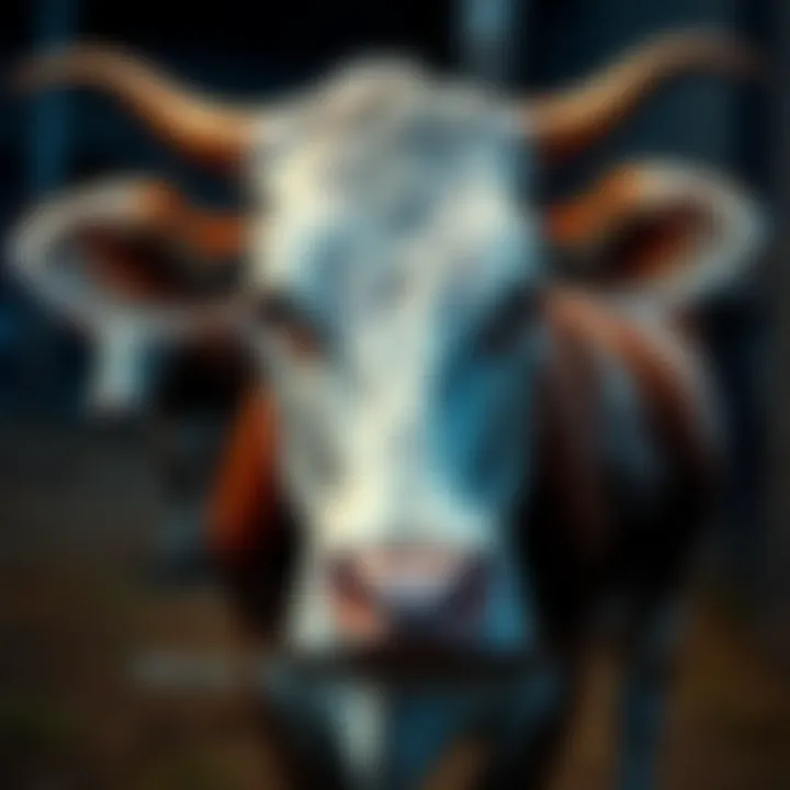 A photo of a cow showing unusual features, causing debate over its origins, taken with an iPhone 14