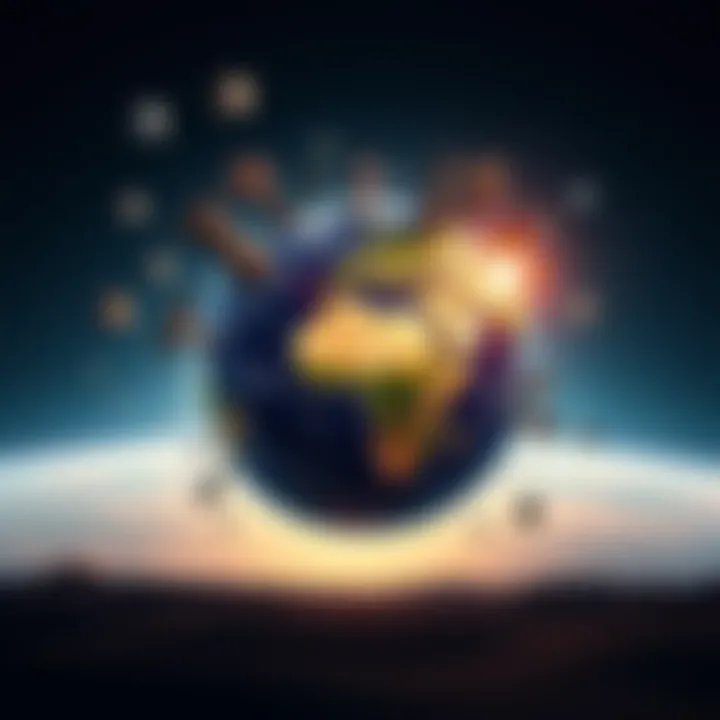Strange Earth Facts A globe showing unusual landmarks and features of Earth, highlighting its oddities and surprising facts.