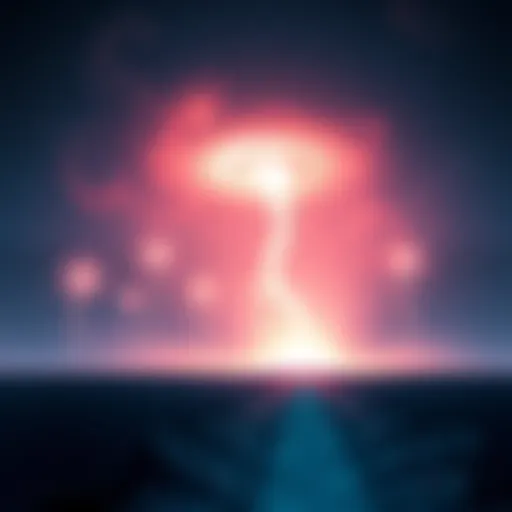 Strange Lights Over Water Bizarre lights glowing in the night sky above the Gulf during a cruise