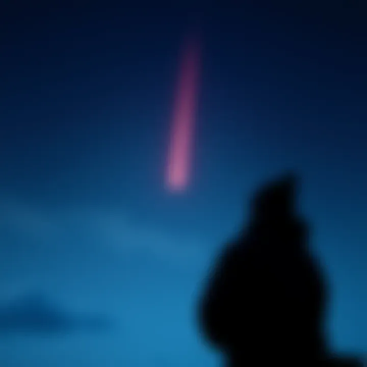 A resident in South West UK observes a peculiar oblong line in the sky at night, sparking curiosity about its origin.