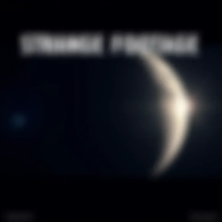 Strange Moon Footage A video still showing unusual phenomena on the moon's surface, capturing bright lights and shadows, surrounded by dark space.