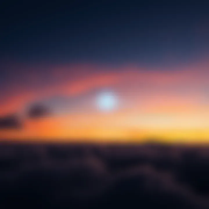 A bright unidentified object flying swiftly across the evening sky with clouds in the background.