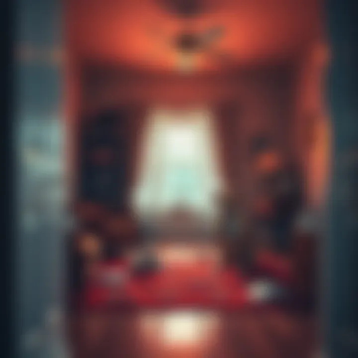 Strange occurrences in a home A room with scattered items and a dog looking alert, suggesting unusual activities