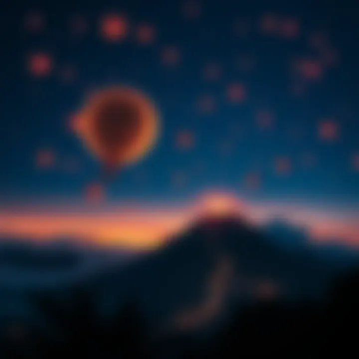Floating orbs glowing in the night sky near Mayon Volcano, creating a captivating sight for observers.
