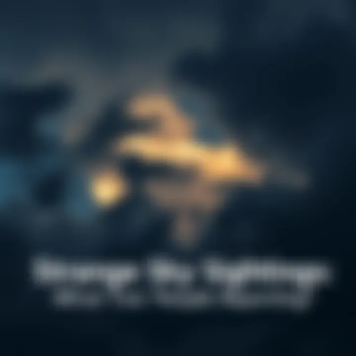 A dark sky filled with unusual clouds glowing softly, hinting at strange phenomena overhead.