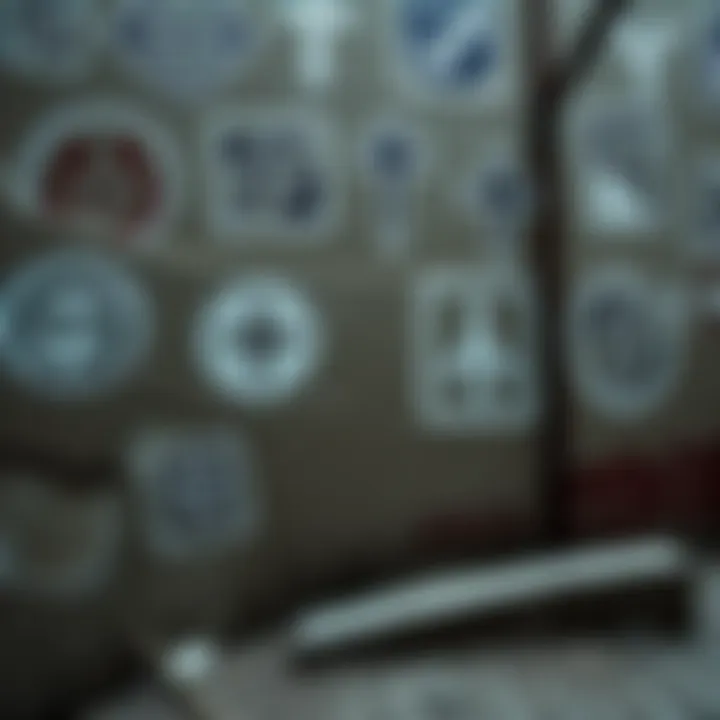 Close-up of mysterious symbols painted on a crumbling wall in an abandoned site, sparking local interest.