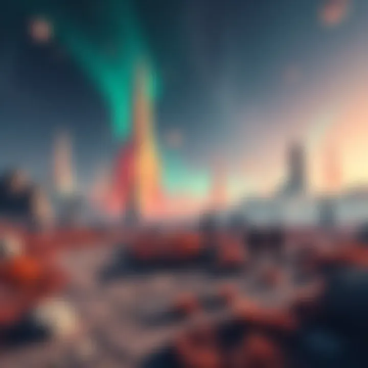 A surreal scene showing unusual phenomena, with strange shapes and bright colors in a vibrant landscape, capturing curiosity.