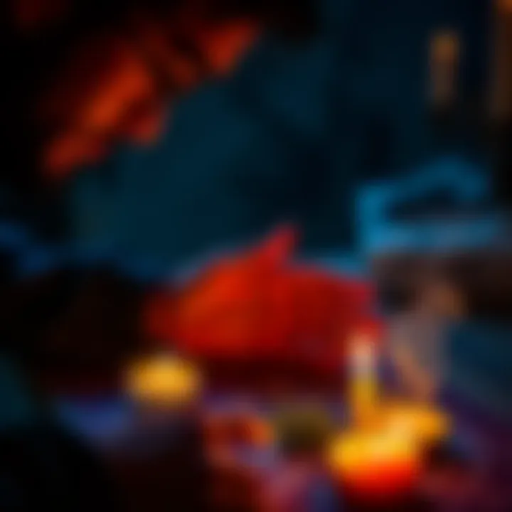 Strengthening a Sigil A person enhancing a sigil with candles and herbs, focused on intention and energy.