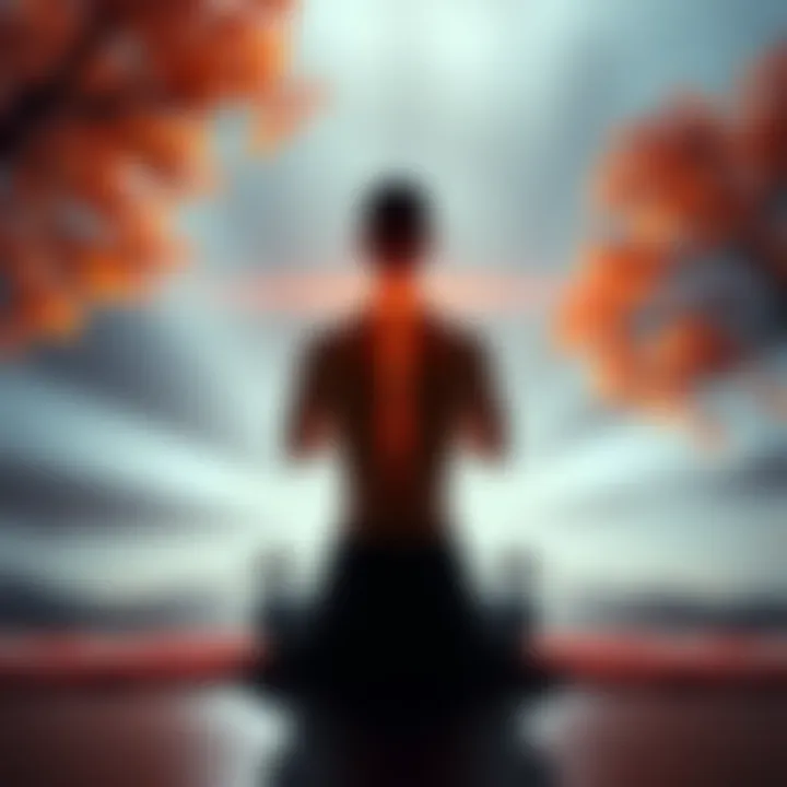 A tranquil scene depicting a person meditating with an emphasis on back posture and strength