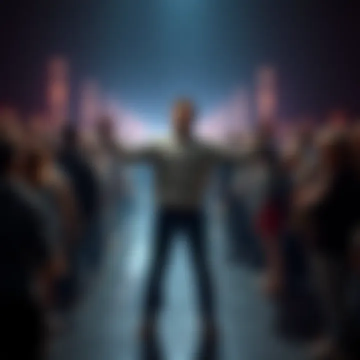 Strong Soul Standing Out A person confidently standing alone in a crowd, radiating strength and uniqueness, symbolizing empowerment and purpose.