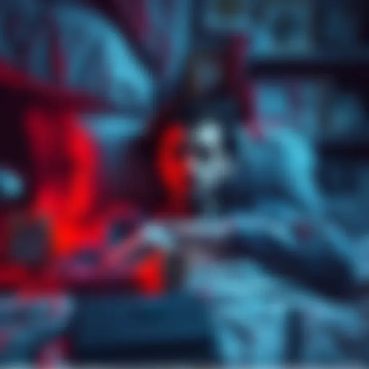 Individual lying in bed with a troubled expression, surrounded by dream-related items like a dream journal and alarm clock