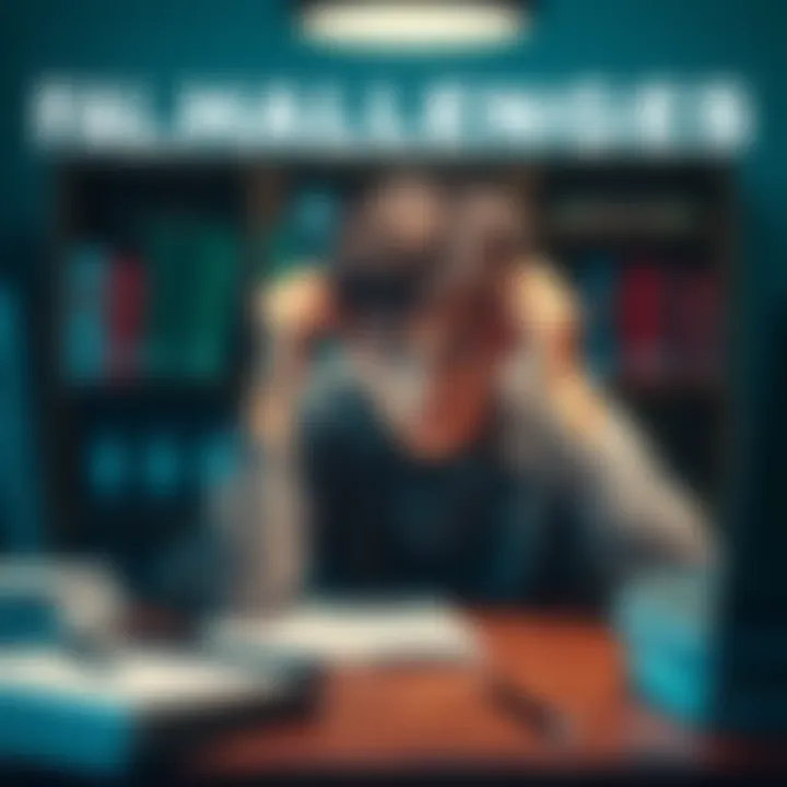 Student Facing Challenges A student looking worried while studying at a desk, surrounded by books and notes, representing academic struggles and health concerns.
