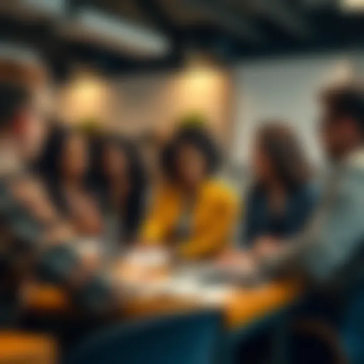 Students discussing Jungian theory A group of diverse students engaged in a discussion about Jungian theory in a classroom setting