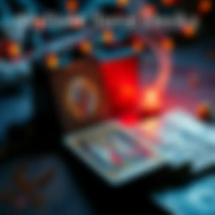 A collection of stylish tarot decks showcasing unique designs and colors.