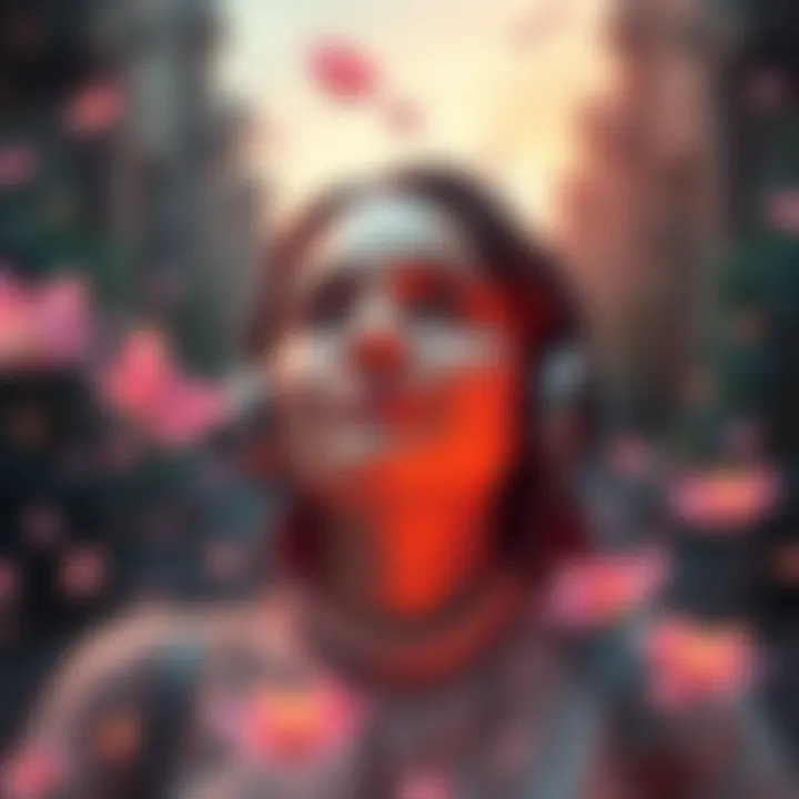 A calming image of a person listening to subliminal affirmations with a peaceful expression, surrounded by soothing colors and nature elements.