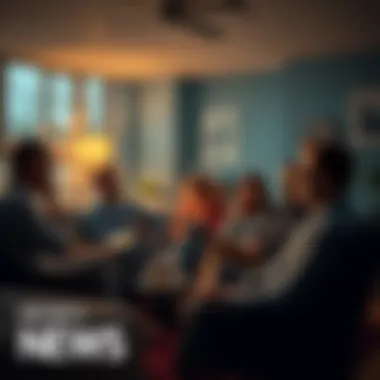 Group of people sharing experiences about subliminal messaging in a cozy setting