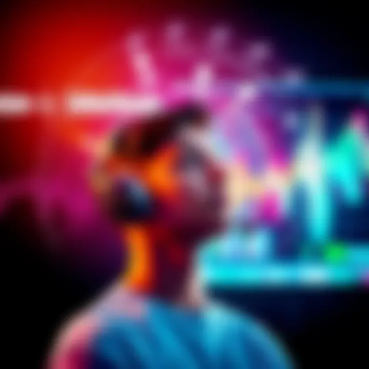 A person listening to audio with sound waves illustrated around their head, representing subliminal messaging.