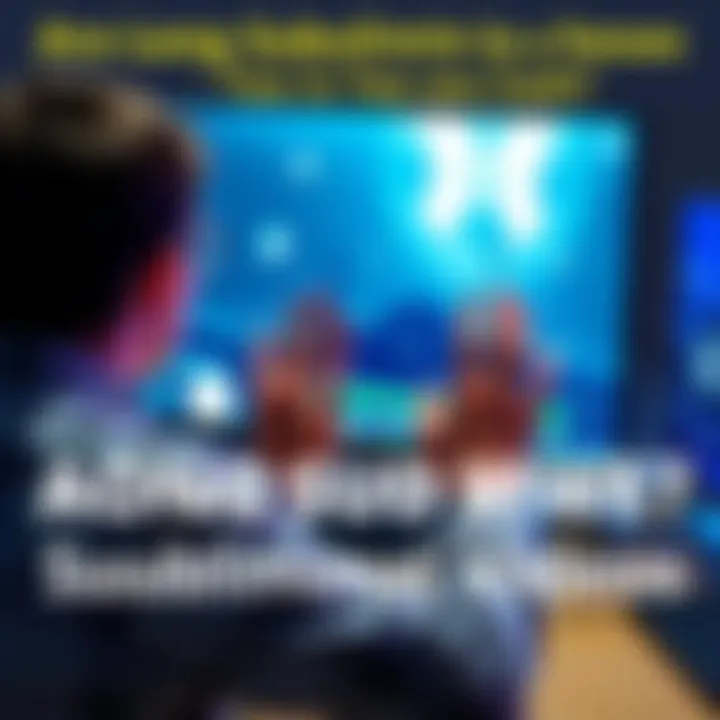 A person watching a long subliminal video on a computer, looking frustrated due to frequent ads