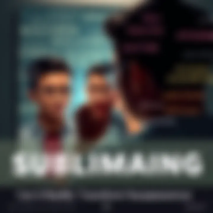 A thoughtful person looking into a mirror while surrounded by affirmations and positive words related to appearance transformation.