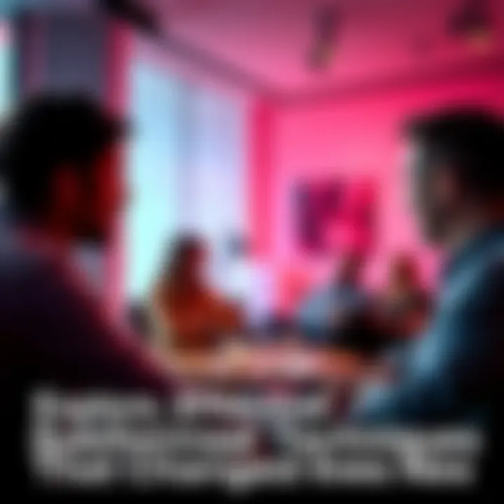 A group of people discussing techniques for personal improvement in a relaxed setting