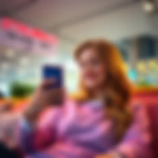 A person sending subliminal texts on a smartphone, looking hopeful while thinking about their special person.