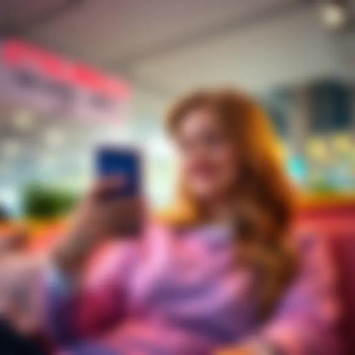 A person sending subliminal texts on a smartphone, looking hopeful while thinking about their special person.