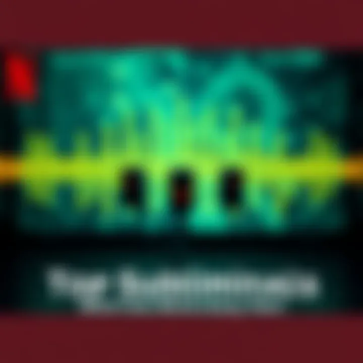 Different subliminal audio tracks with soundwave graphics in the background