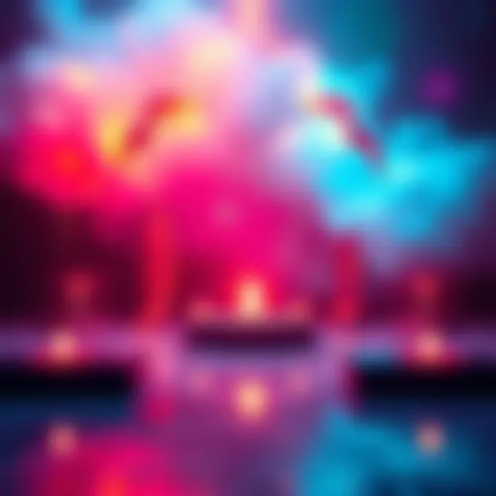 A serene scene with symbols of love, protection, and positive energy surrounded by bright colors.