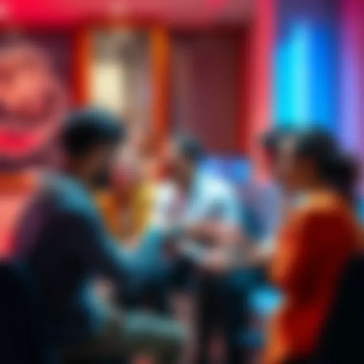 A group of people discussing their success stories and techniques in a supportive setting