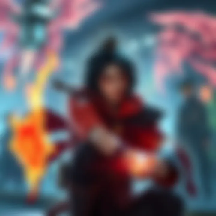 Summoner practicing without circles A summoner engaged in a practice session without using circles, showing a focused expression as they channel their energy.